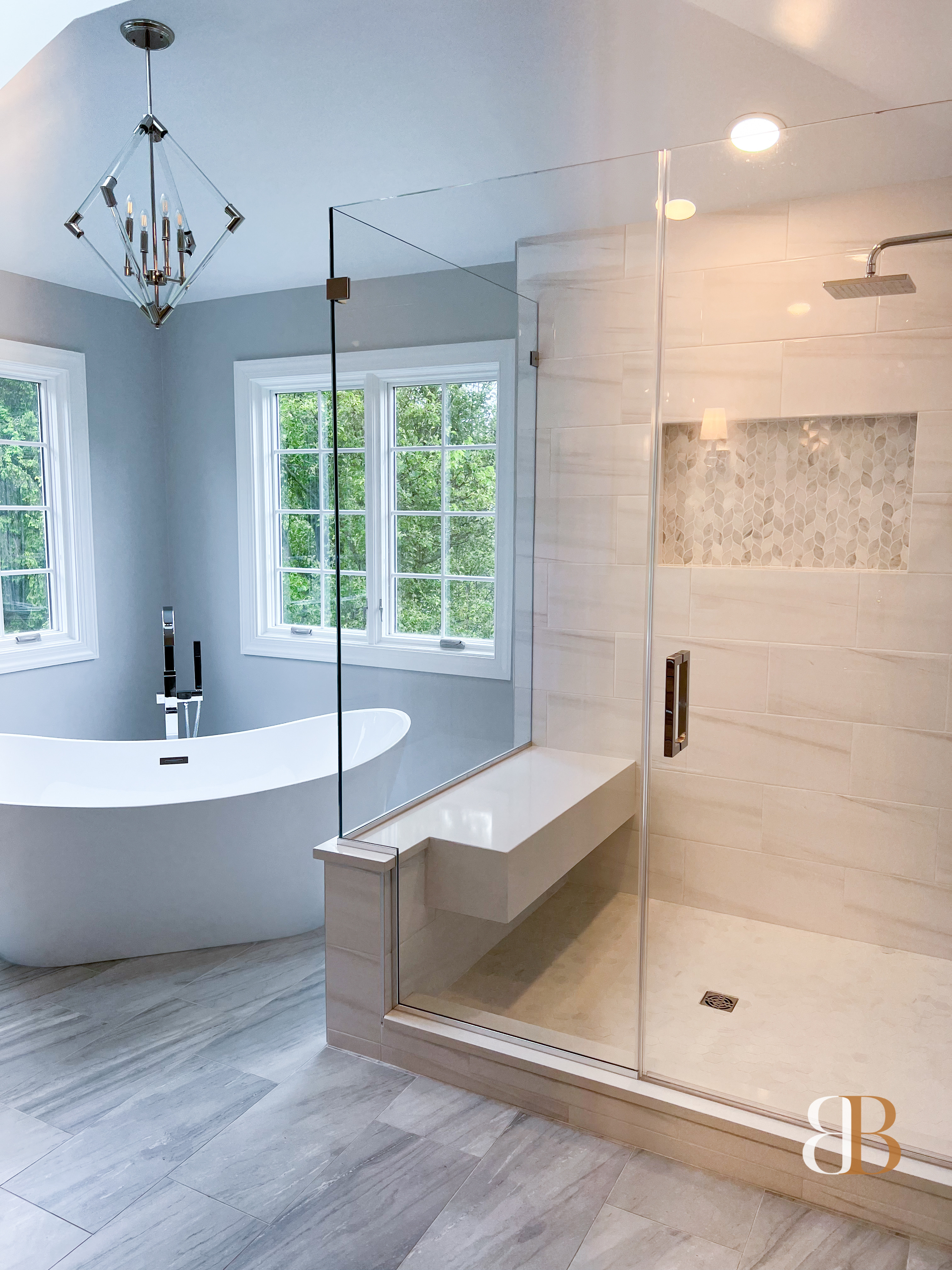 Luxury bathroom renovation by B&B Associates